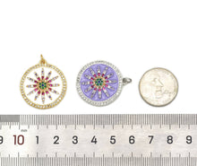 Load image into Gallery viewer, CZ Enamel Sunflower Charm, Sku#B163