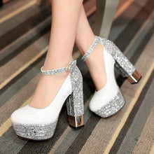 Load image into Gallery viewer, Women's Retro Patent Leather Buckle Platform Heels | Chunky Thick Heel Shoes
