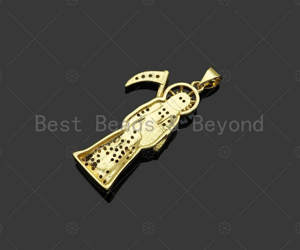 CZ Micro Pave Imperial Bodyguard  Shape Pendant/Charm, 18K Dainty Gold Charm, Necklace Bracelet Charm Pendant,16x33mm, Sku#LD29
