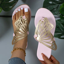 Load image into Gallery viewer, Women's Butterfly Cutout Flat Sandals | PU Open-Toe Slide Slippers