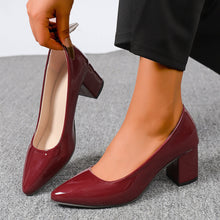 Load image into Gallery viewer, French-Style Pointed Toe Low Heel Slip-On Shoes