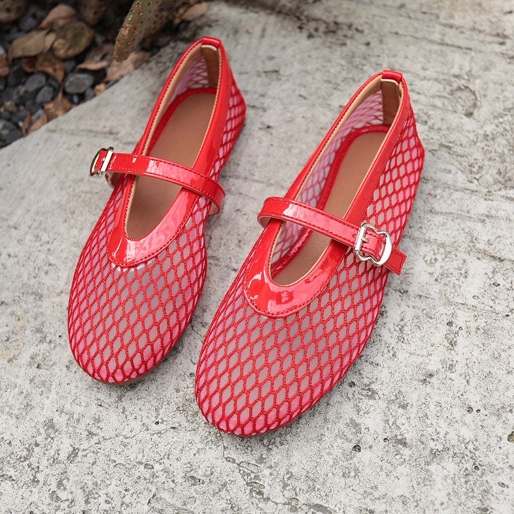 Women's Breathable Mesh Ballet Flats - Round Toe Slip-On Casual Shoes