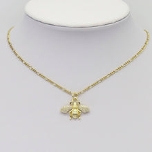 Load image into Gallery viewer, Clear CZ Gold French Bee Charm, Sku#LX316