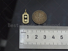Load image into Gallery viewer, CZ Micro Pave Evil Eye North Star On Oval  Shape Pendant/Charm,Cubic Zirconia Charm, Necklace Bracelet Charm Pendant,8x15mm, Sku#LK237