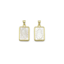 Load image into Gallery viewer, Mother of Pearl Heart Hand Dog Tag Charm, Sku#LX305