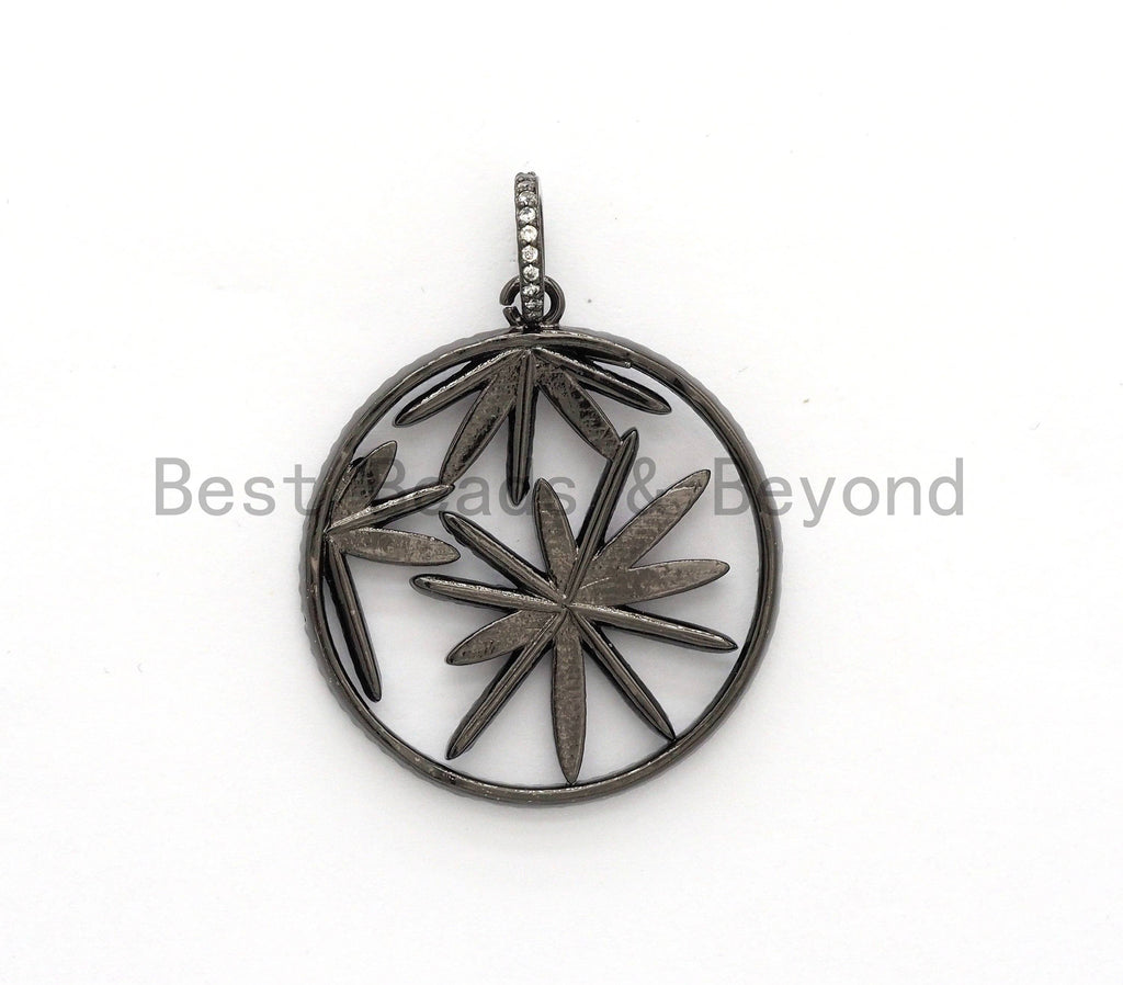 NEW Enamel Colorful Round With Pink Flower Pendant,CZ Micro Pave Oil Drop Round pendant,Enamel pendant,Enamel Jewelry,32x36mm,sku#F575