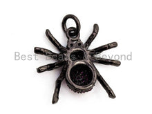 Load image into Gallery viewer, CZ Micro Pave Fuchsia SPIDER Charm Pendant, Cubic Zirconia Inspired Insect Pendant,Gold/Rose Gold/Silver/Black,17x19x5mm,SKU#F448