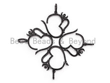 Load image into Gallery viewer, Black CZ Pave On Black Ohm Charm,Ohm Yoga Pendant Beads, Pave OM Charm, CZ Ohm Charm 28x28mm, sku#F383