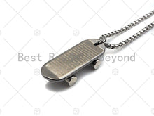 Load image into Gallery viewer, Skateboard pendant Chain Necklace-Bible verse Cross Engraved Pendant, Stainless Steel Men's Necklace - Pendant Necklace , sku#L344