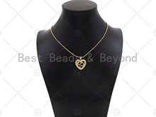 Load image into Gallery viewer, CZ Micro Pave Snake On Heart Shape Pendant/Charm,Cubic Zirconia Gold Charm, Necklace Bracelet Charm Pendant,21x21mm, Sku#LD32