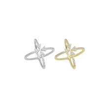 Load image into Gallery viewer, Clear CZ Arrows Criss Cross Ring, Sku#A181