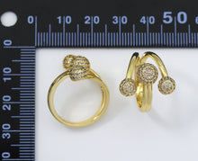 Load image into Gallery viewer, CZ Triple Ball Adjustable Ring, Sku#LD253