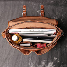 Load image into Gallery viewer, Men's Full-Grain Leather Shoulder Bag – Large Capacity Crossbody Bag for Men