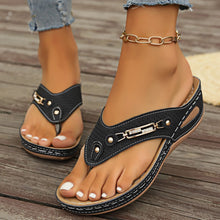 Load image into Gallery viewer, Women's Plus-Size Wedge Flip-Flops - Comfortable Summer Sandals with Non-Slip Rubber Sole