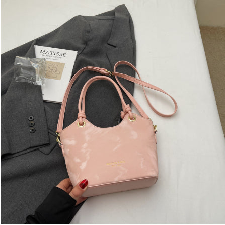 Korean Chic Tote Bag for Women - Versatile Crossbody Bucket Bag with Patchwork Design