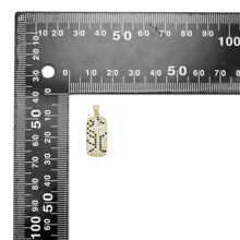 Load image into Gallery viewer, Black Clear CZ Gold Silver Rectangle Animal Print Patten Charm Pendant, Sku#A381