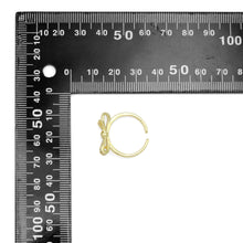 Load image into Gallery viewer, Gold Silver CZ Bow Adjustable Ring, Sku#A339