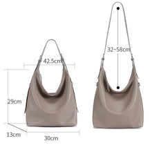 Load image into Gallery viewer, Women's Genuine Leather Bucket Shoulder Bag – Large Capacity Everyday Handbag