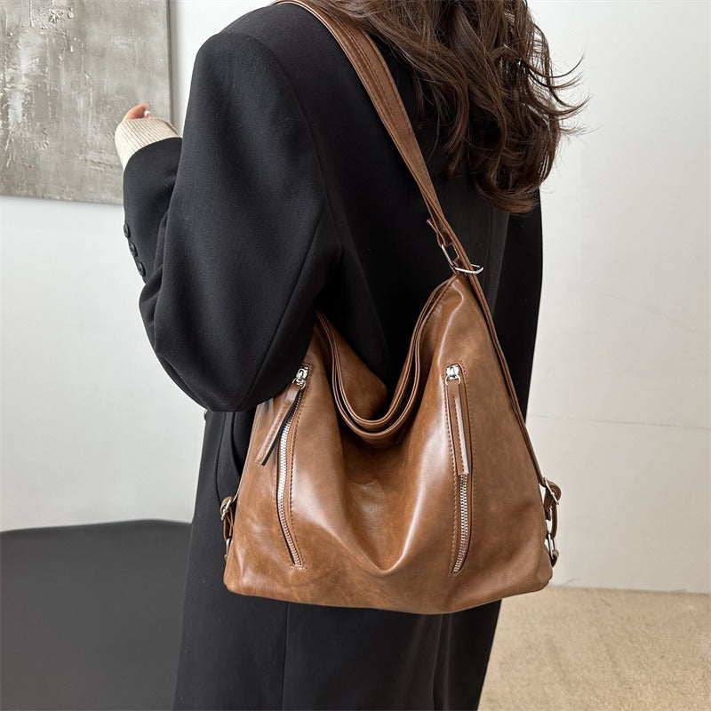 Retro Corduroy Shoulder Bag for Women - Spring Summer Fashion Handbag