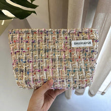Load image into Gallery viewer, Floral Storage Pouch - Premium Cotton Cosmetic Bag with Nylon Lining