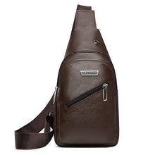 Load image into Gallery viewer, Men's Slim Waterproof PU Crossbody Bag – Lightweight Business Shoulder Bag