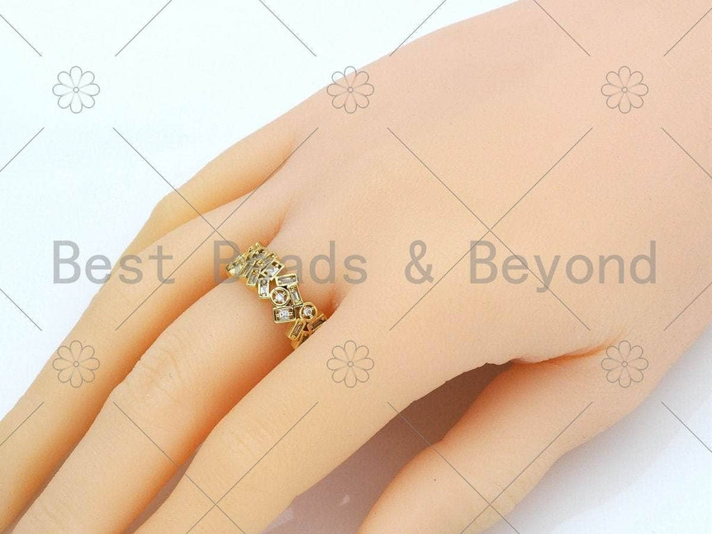 Baguette CZ Adjustable Ring, Sku#X209