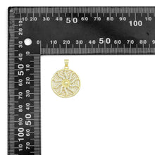 Load image into Gallery viewer, CZ Gold wheel On Spider Web Charm Pendant, Sku#LK1189