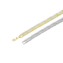 Load image into Gallery viewer, Clear CZ Double Rectangle Line Adjustable Bracelet, Sku#A349