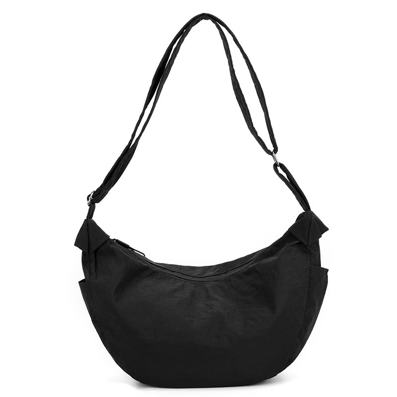 High-Capacity Nylon Shoulder Bag – Urban Minimalist Dumpling Bag for Women