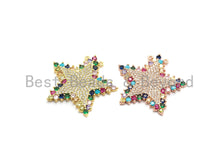 Load image into Gallery viewer, Colorful CZ Clear Micro Pave Star Pendant,Five Star Shaped Pave Pendant,Gold/Rose Gold/Silver/Gunmetal plated,29x31mm, Sku#F716