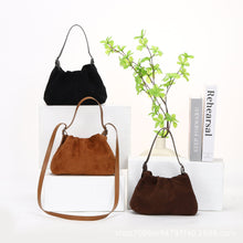 Load image into Gallery viewer, Women's Suede-Look Crossbody Bag | Streetwear Shoulder Bag in Khaki, Coffee &amp; Black
