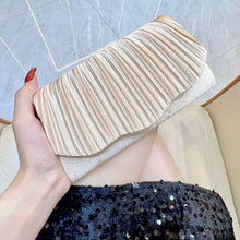 Load image into Gallery viewer, Elegant Satin Pleated Evening Clutch Bag - Cheongsam Style Formal Handbag with Hasp Lock