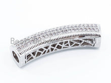 Load image into Gallery viewer, CZ Micro Pave Big Hole Curved Spacer Tube, sku#G249