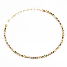 Load image into Gallery viewer, Multicolor CZ Chain Link Necklace,sku#LD416