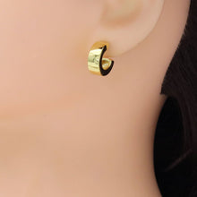 Load image into Gallery viewer, Plain Gold Silver Huggie Earrings, Sku#LD563