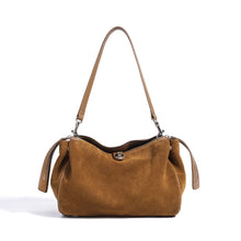 Load image into Gallery viewer, Women's Genuine Suede Leather Crossbody Pillow Bag | Double Strap Shoulder Bag
