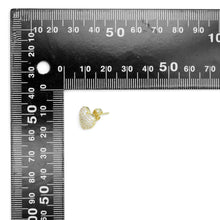 Load image into Gallery viewer, Clear CZ puffy Heart Stud Earrings, Sku#A374