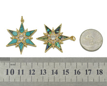 Load image into Gallery viewer, Abalone Turquoise Malachite North Star Charm, Sku#L683