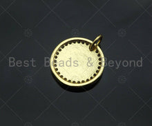Load image into Gallery viewer, Gold Filled CZ Micro Pave Smiley Face On Round Coin Shape Pendant,18K Gold Filled Smiley Face Charm, Necklace Bracelet Charm,13mm,Sku#LK324