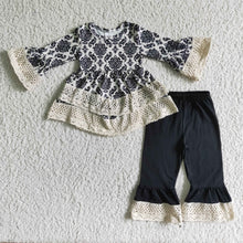 Load image into Gallery viewer, Damask lace wave tunic pants kids clothing girls