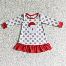 Load image into Gallery viewer, Santa applique polka dots girls gowns