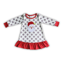 Load image into Gallery viewer, Santa applique polka dots girls gowns