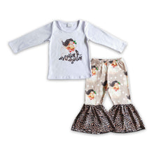Load image into Gallery viewer, Santa print flare pants Christmas kids clothing girls