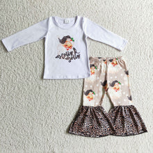 Load image into Gallery viewer, Santa print flare pants Christmas kids clothing girls