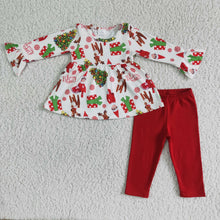 Load image into Gallery viewer, Cute print tunic leggings Christmas outfits
