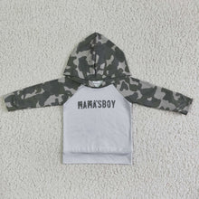 Load image into Gallery viewer, Mama's boy camo long sleeve boy hoodie