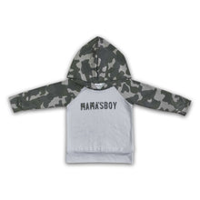 Load image into Gallery viewer, Mama's boy camo long sleeve boy hoodie