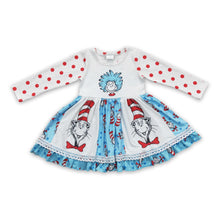 Load image into Gallery viewer, Long sleeve cat panel twirl dresses