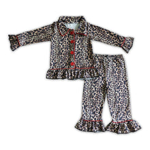 Load image into Gallery viewer, Leopard print long sleeve baby girls pjs
