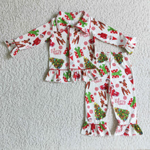 Load image into Gallery viewer, Cute naughty and nice girls Christmas pjs